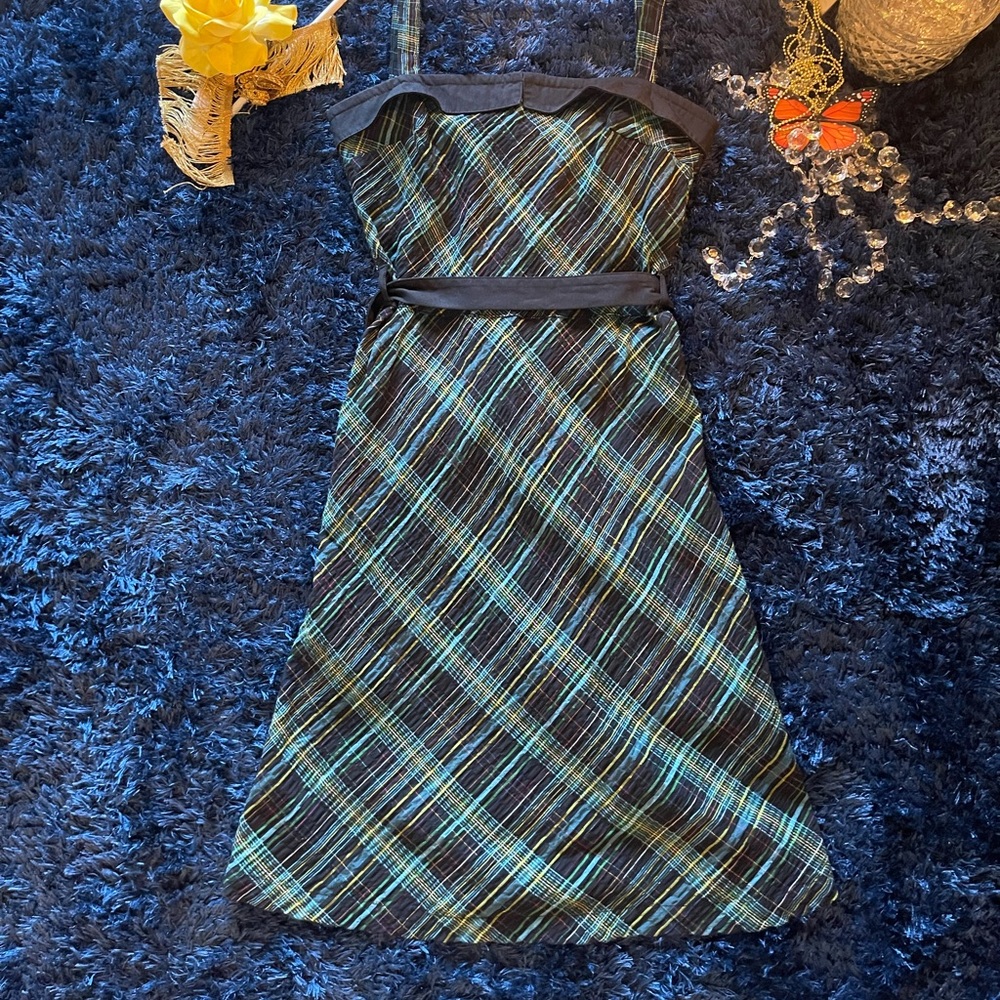 Teal blue plaid Geek Boutique dress